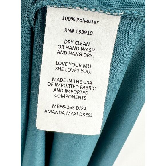 Show Me Your Mumu Amanda Deep Jade Blue Maxi Dress Women's Size‎ Medium M - Picture 9 of 11
